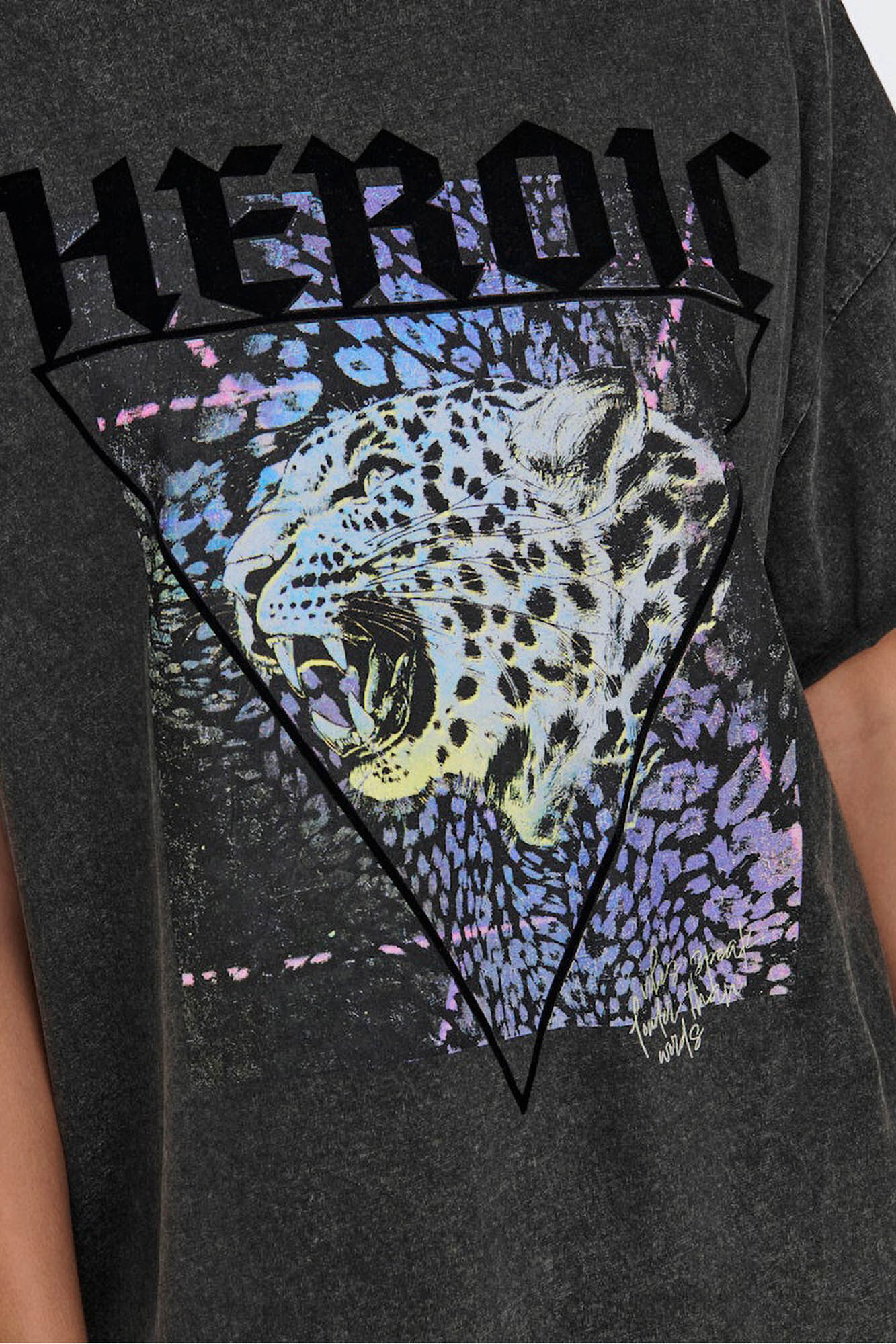 Only Playera oversized de manga corta negro