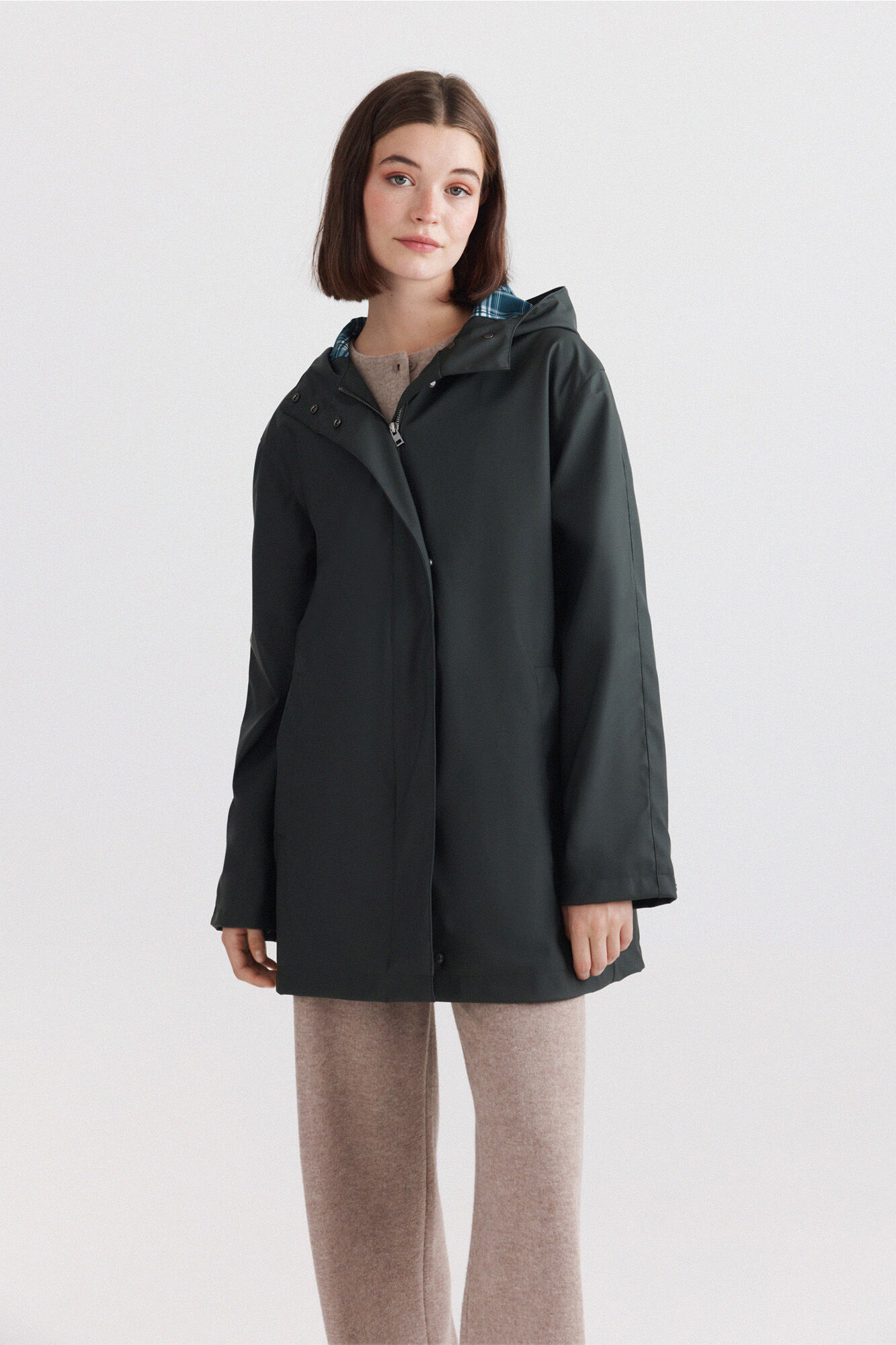 Springfield Chamarra impermeable con capucha verde