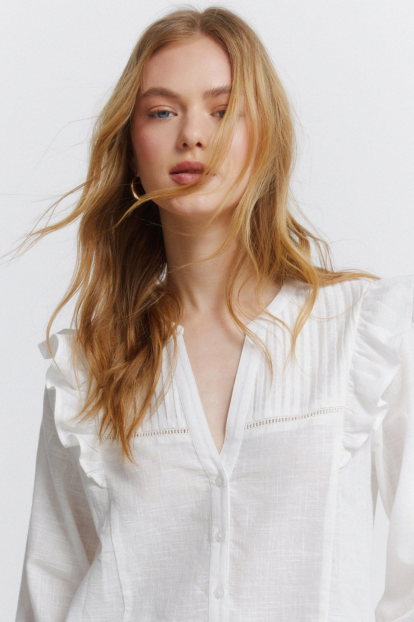 Springfield Blusa con volumen y volantes