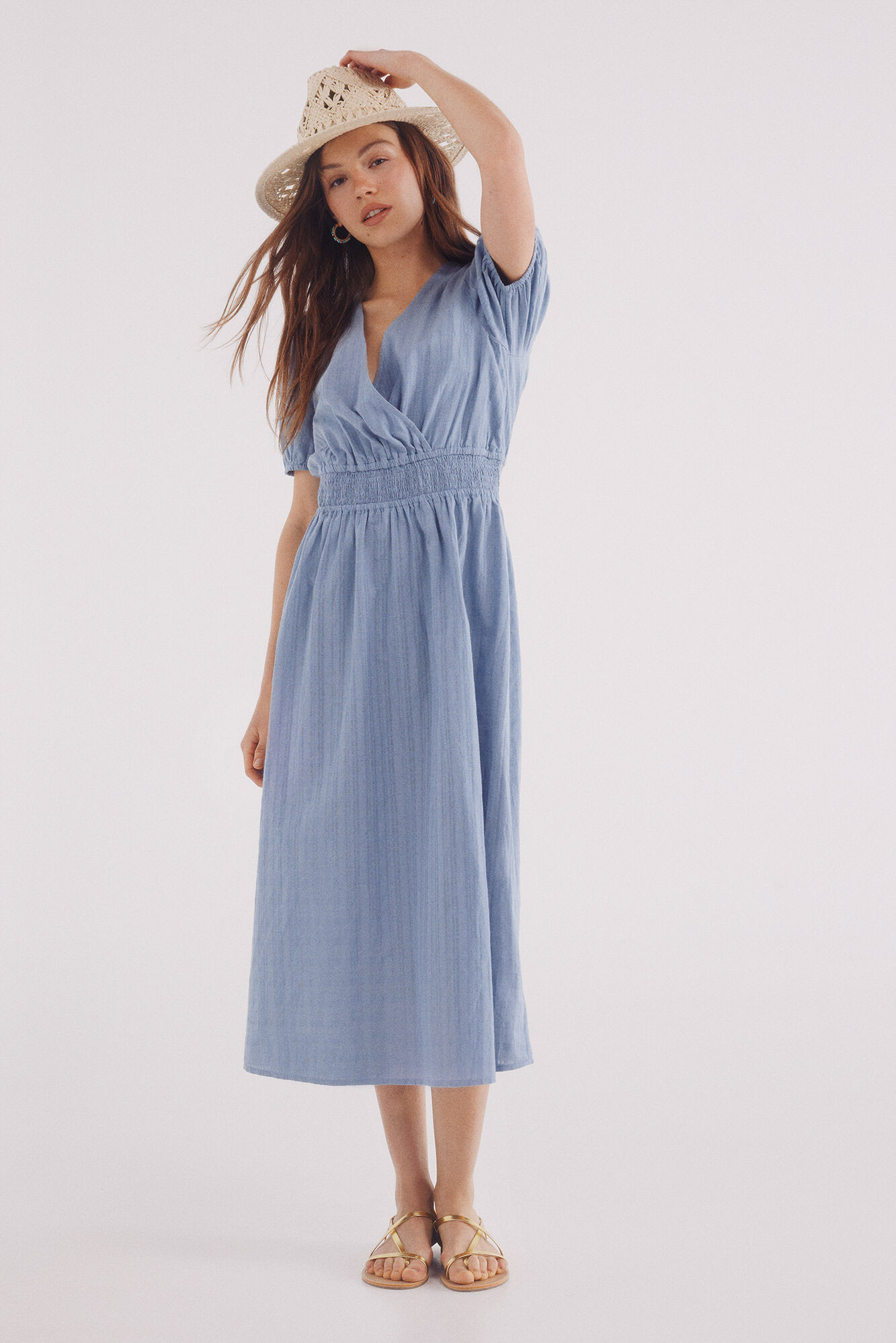 Springfield Vestido midi espalda cruzada