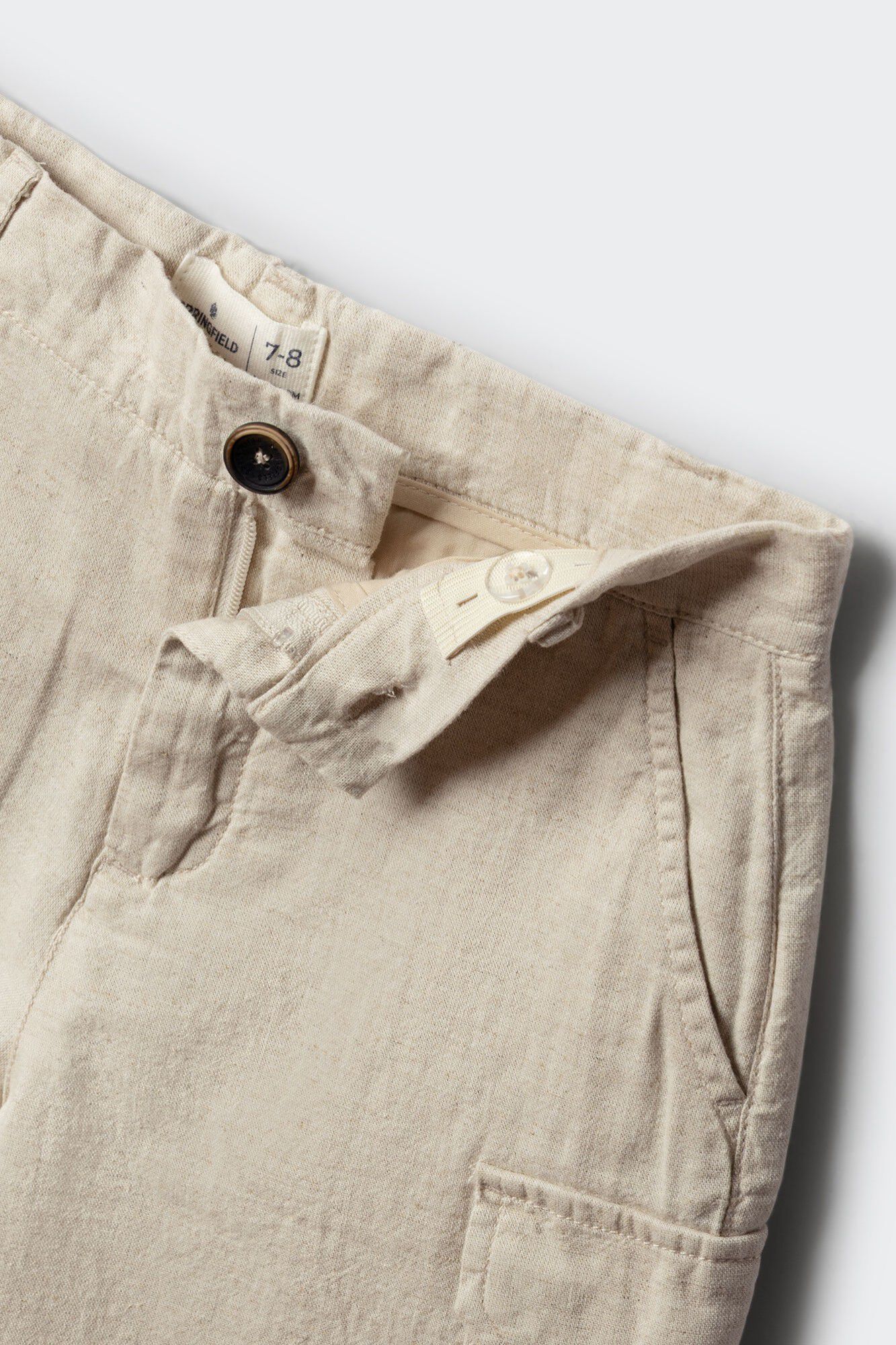 Springfield Kids Bermudas cargo de lino para ni&ntilde;o blanco