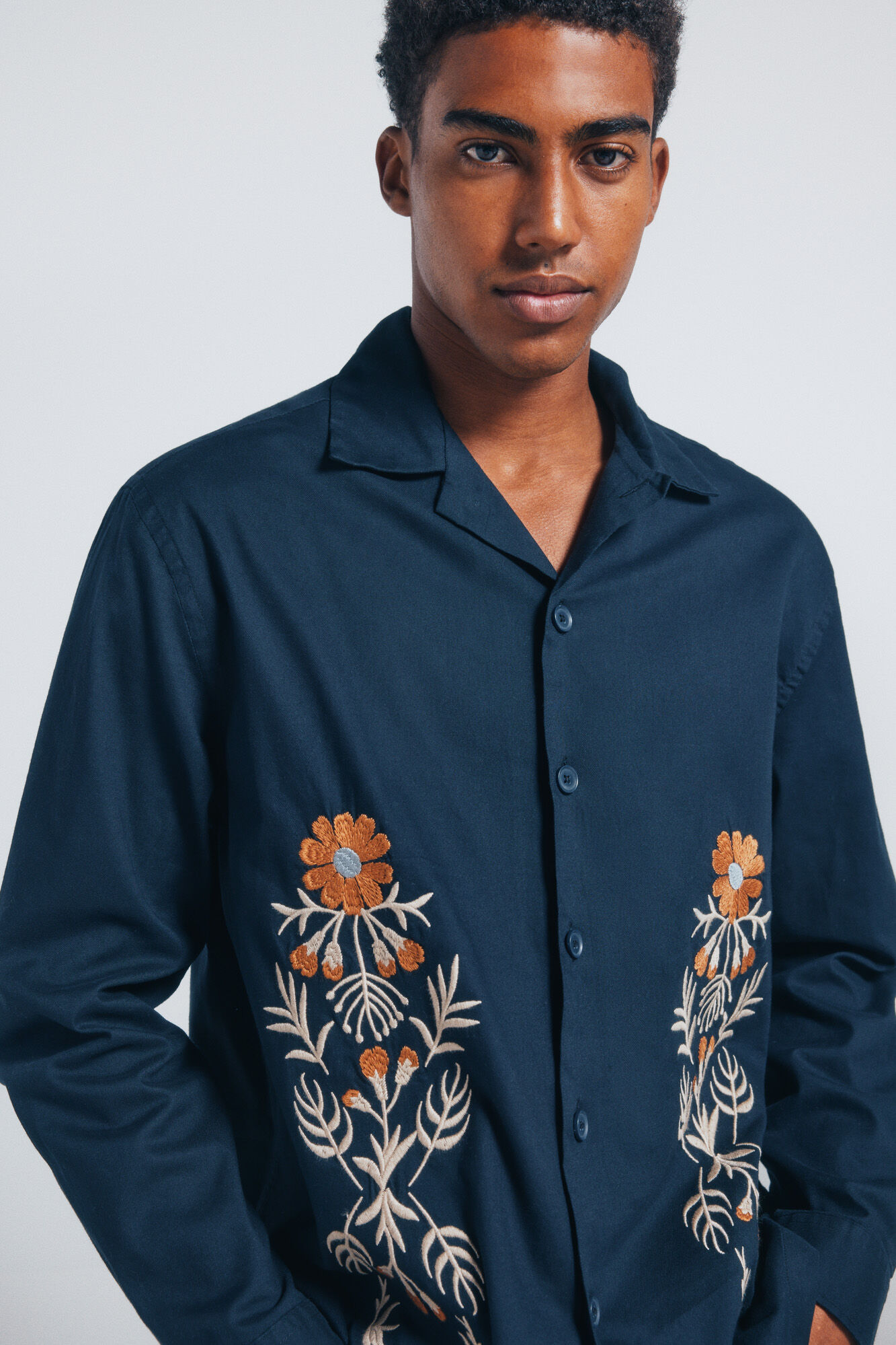 Springfield Bordado sobrecamisa azul