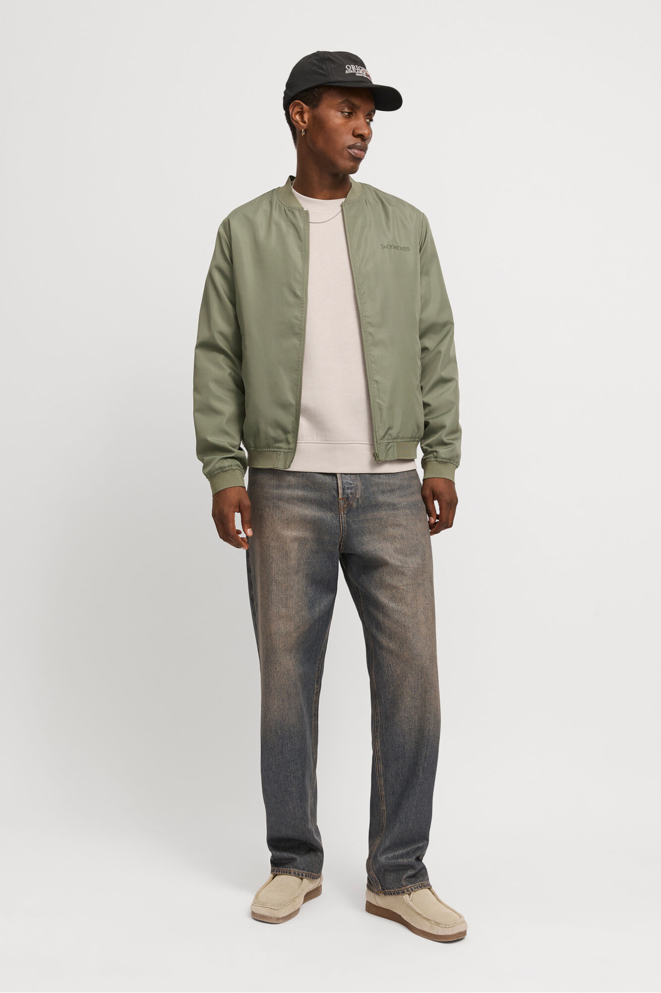 Jack & Jones Sudadera back print gris