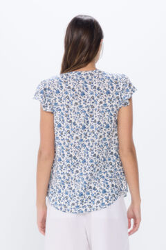 Springfield Blusa fluida estampada azul indigo