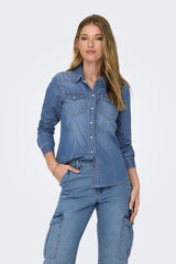 Springfield Camisa denim de manga larga azulado