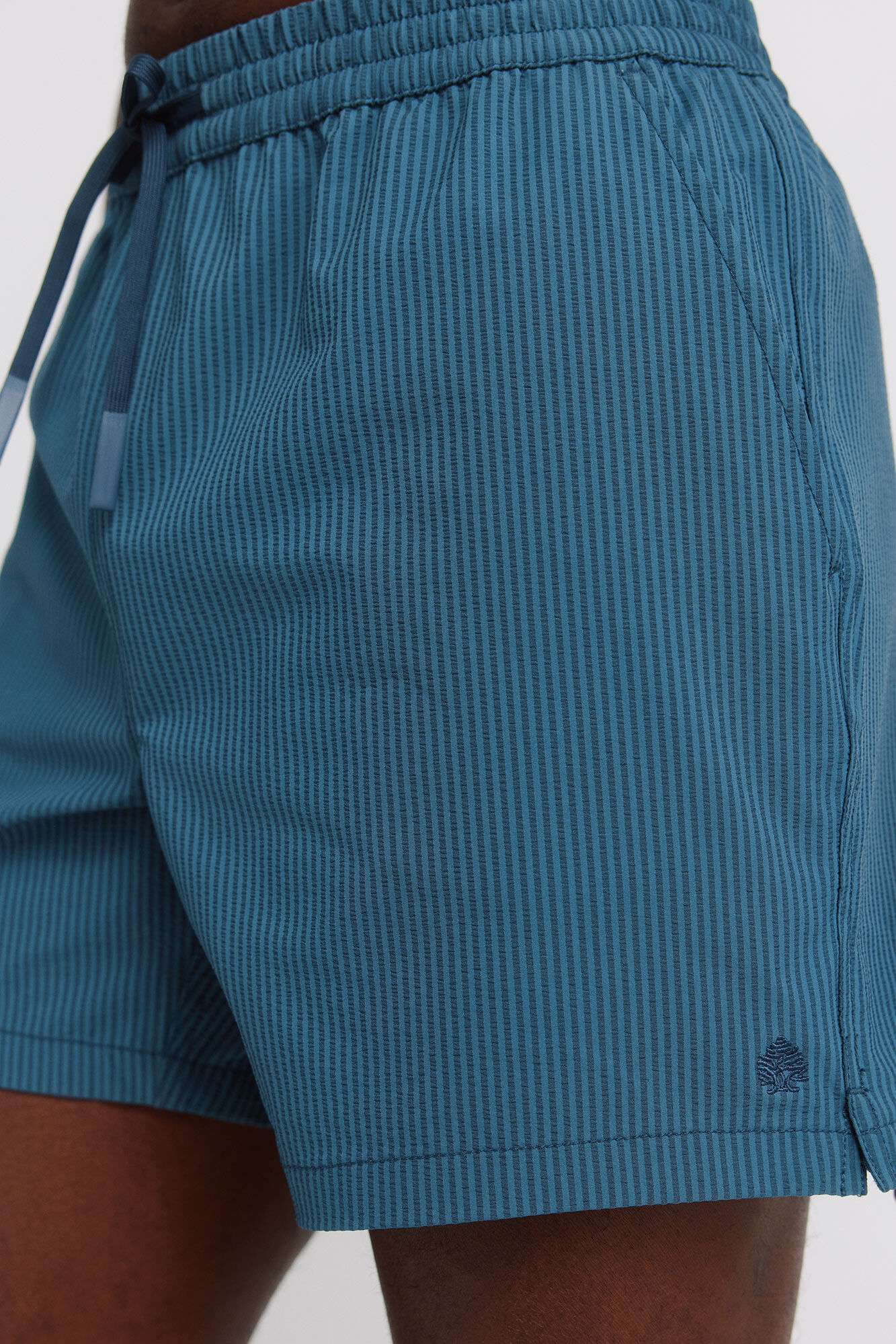 Springfield Traje de ba&ntilde;o seersucker a rayas azul