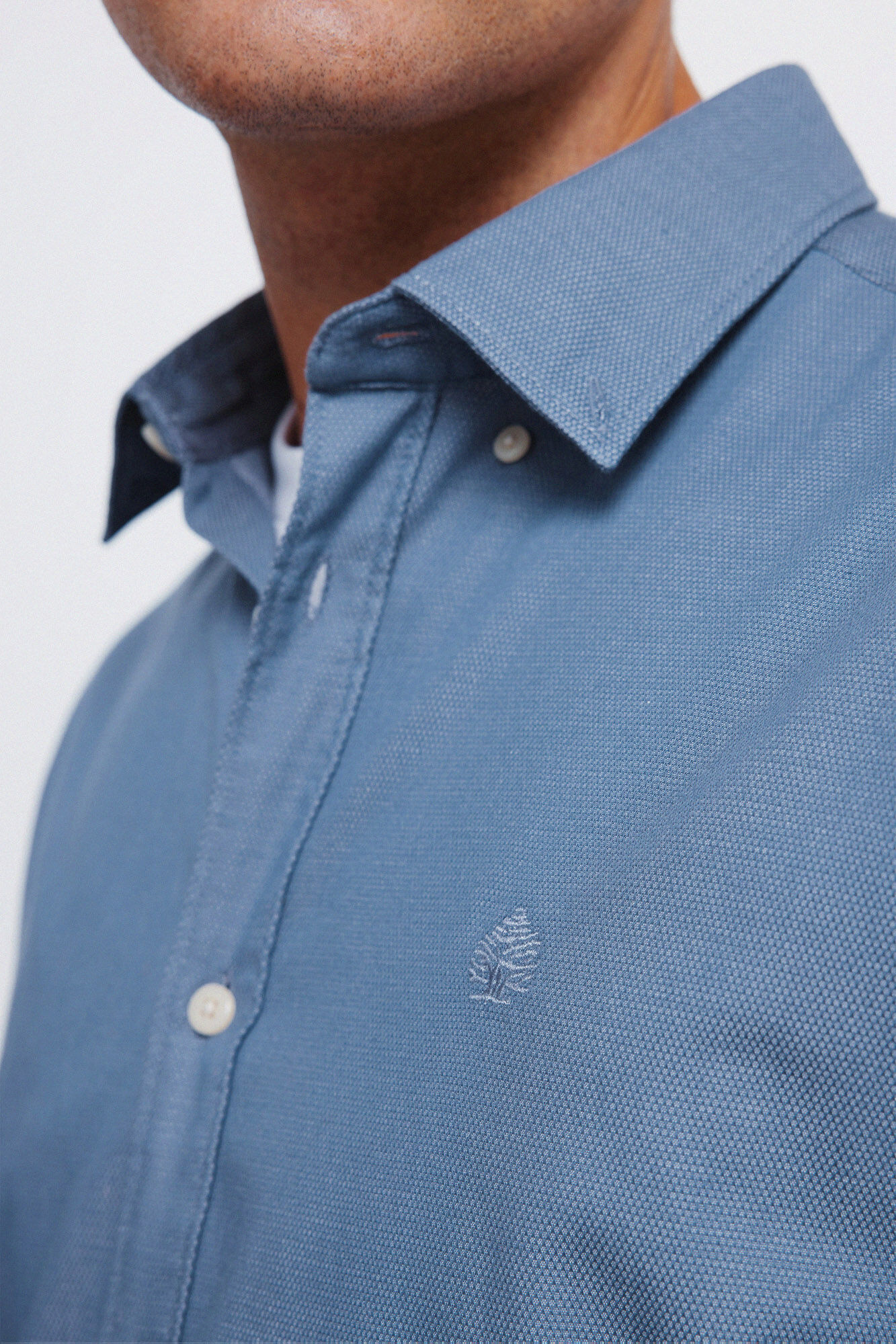 Springfield Camisa estructurada bicolor azul