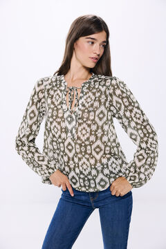 Springfield Blusa estampado étnico khaki