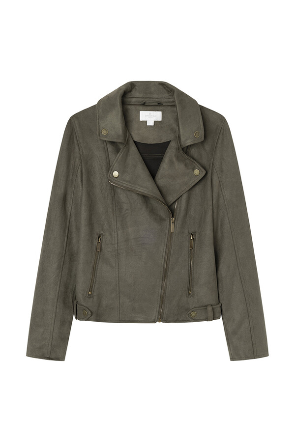 Springfield Chamarra motera antelina khaki