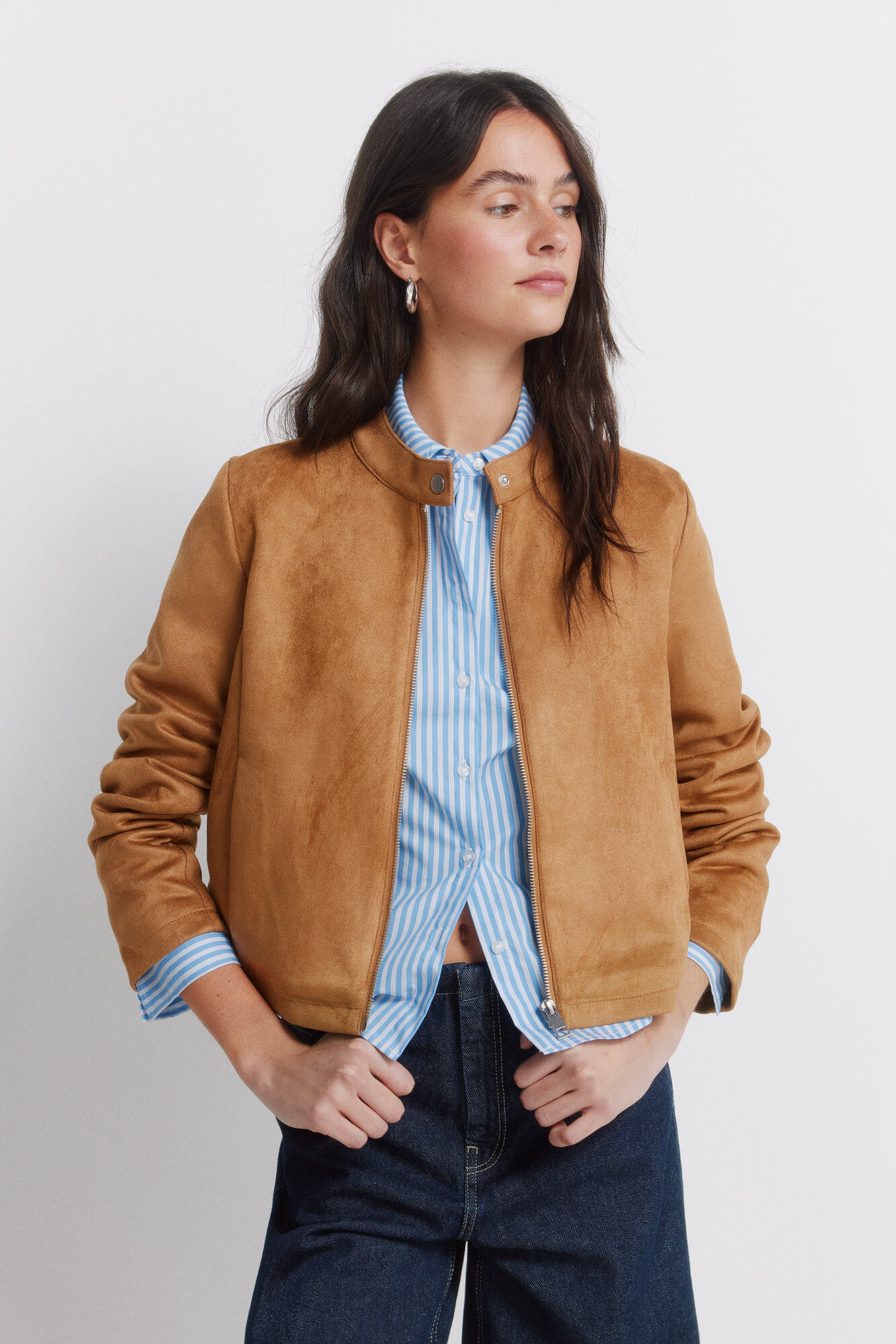 Springfield Chamarra corta de ante sint&eacute;tico