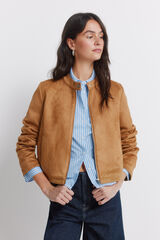 Springfield Chamarra corta de ante sint&eacute;tico nude