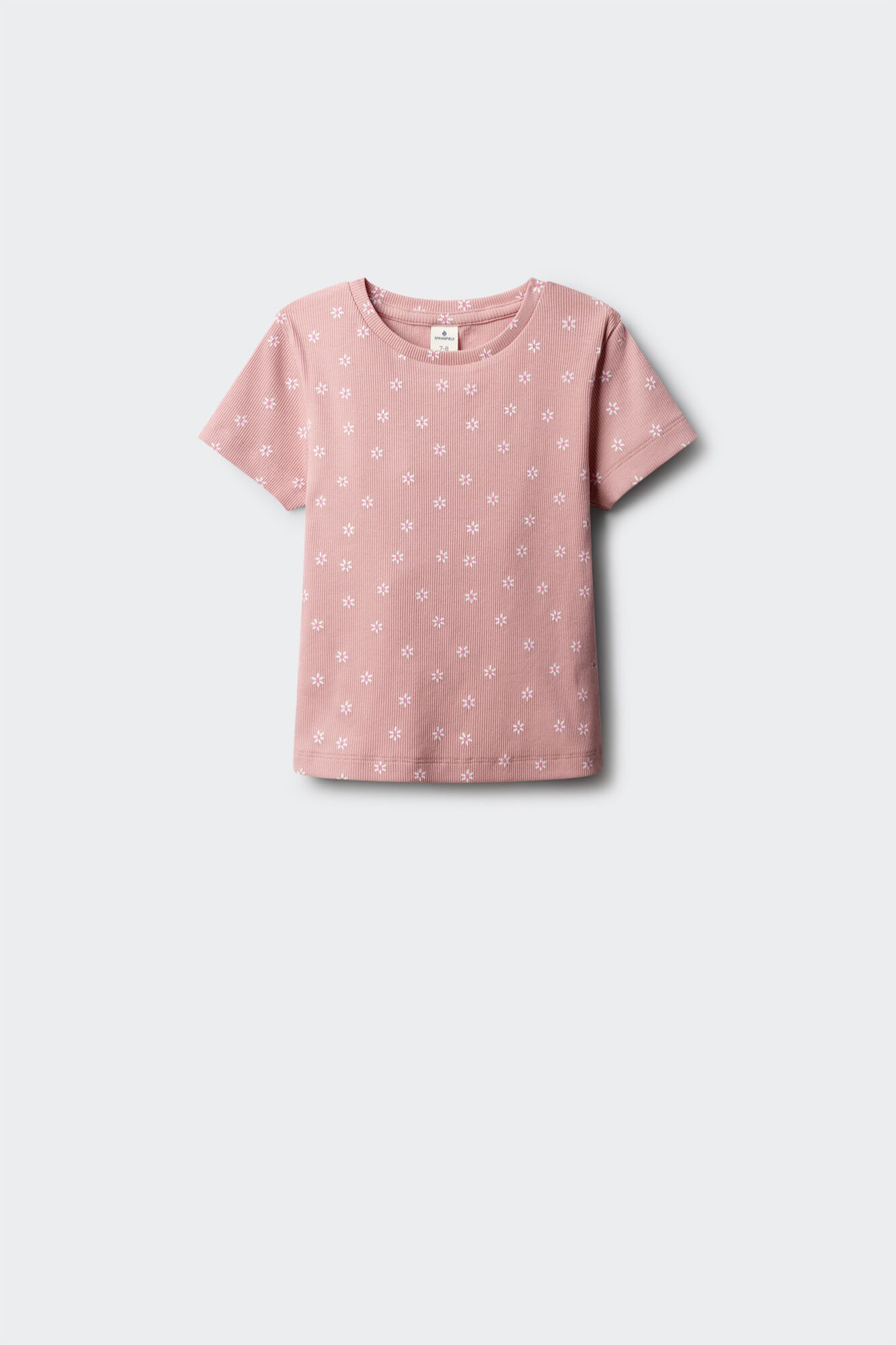 Springfield Kids Playera de manga corta con ribete de flores para ni&ntilde;a