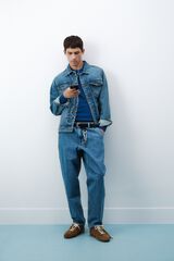 Springfield Pantal&oacute;n chino de mezclilla azul