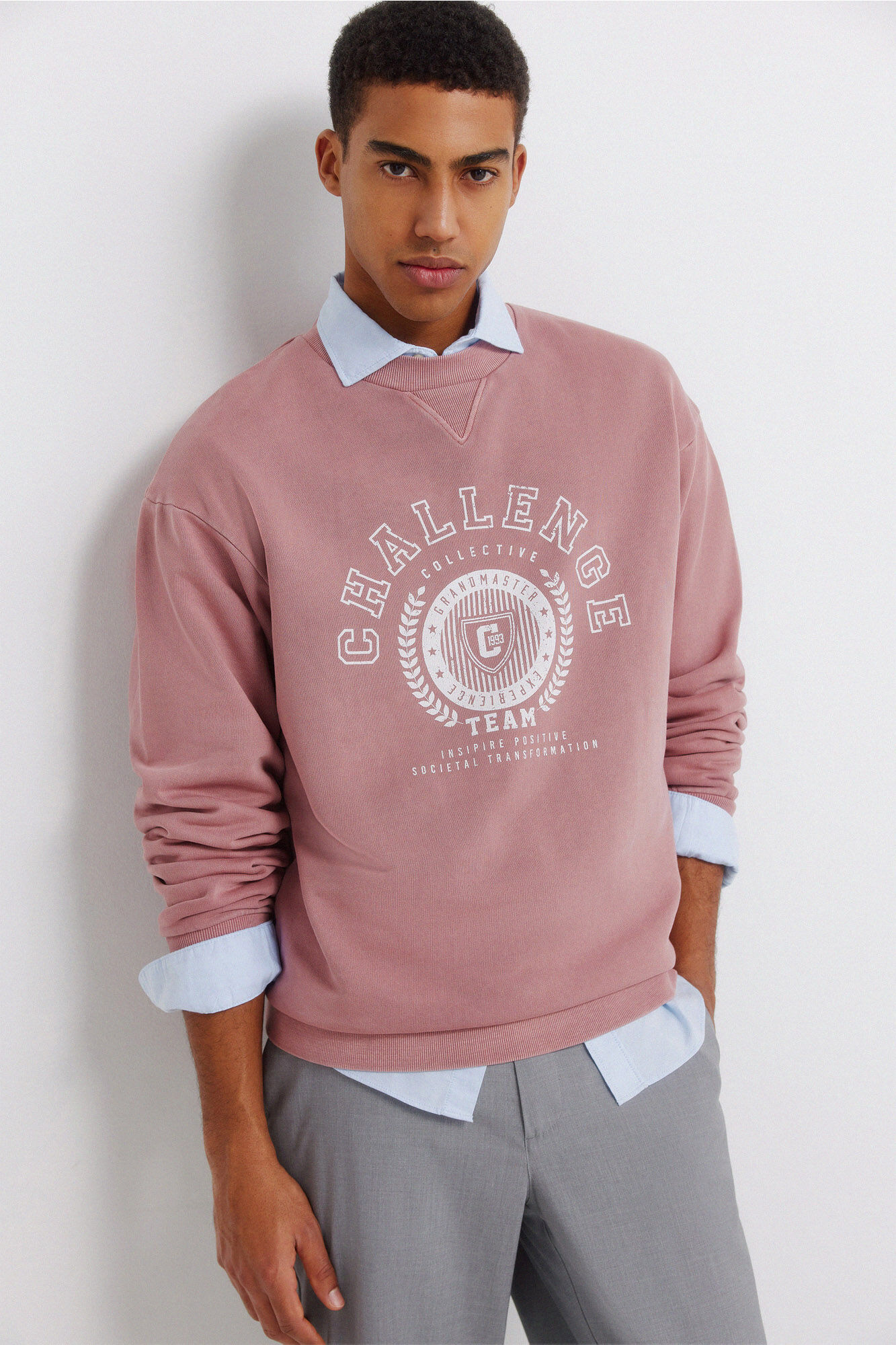 Springfield Sudadera te&ntilde;ida en prenda rosa