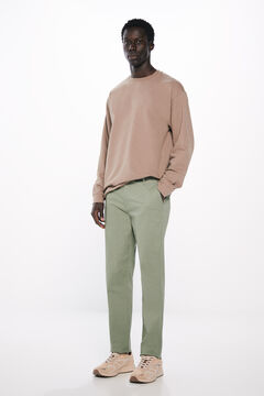 Springfield Pantalón chino slim fit color verde