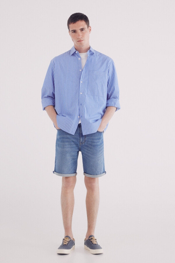 Springfield Bermuda vaquera básica lavado medio azul