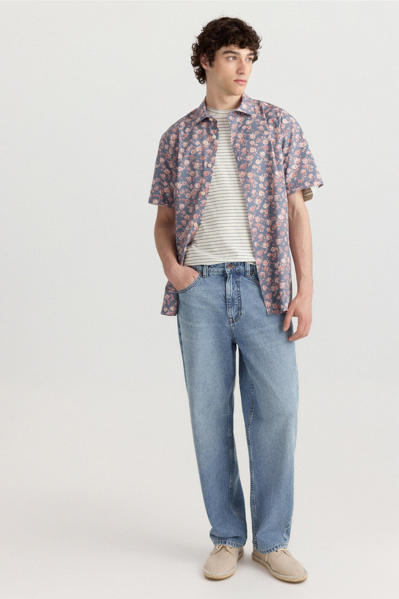 Springfield Jeans lavado medio claro wide leg