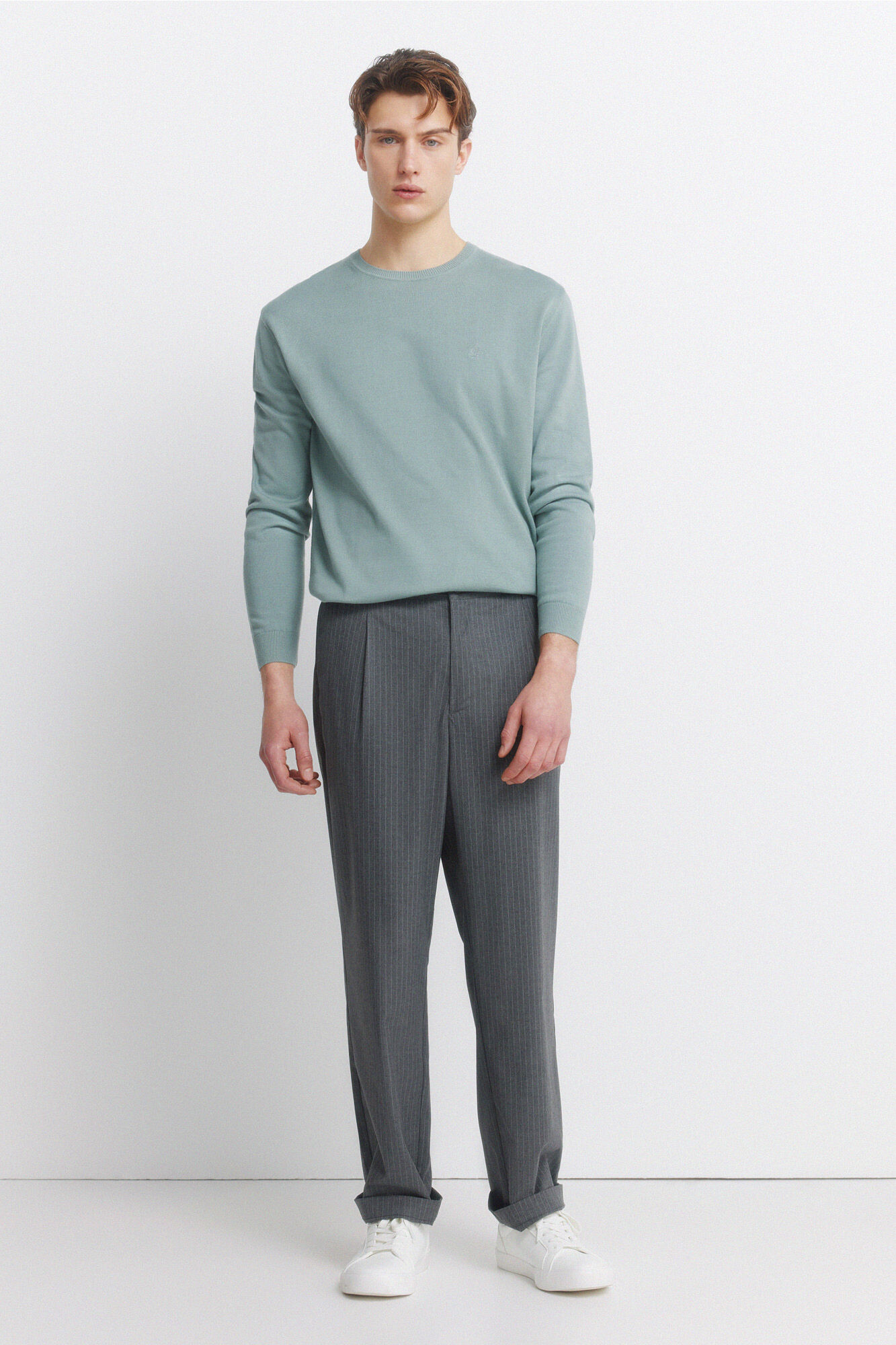 Springfield Su&eacute;ter b&aacute;sico con logo Springfield turquesa