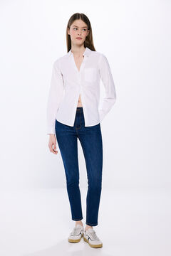 Springfield Camisa oxford escote pico estampado