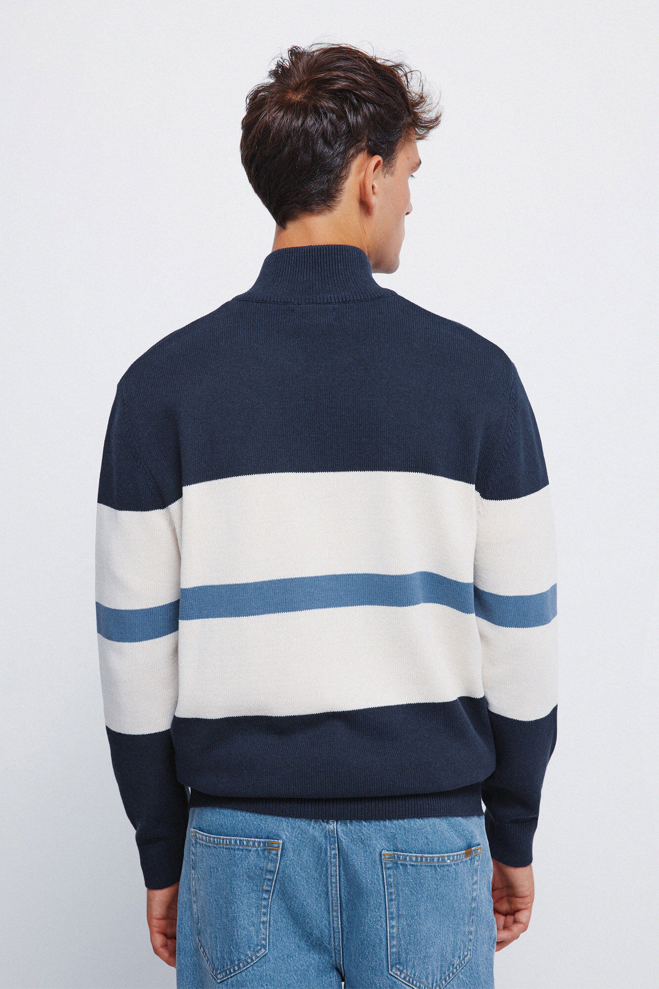 Springfield Su&eacute;ter cierre bloque color marino