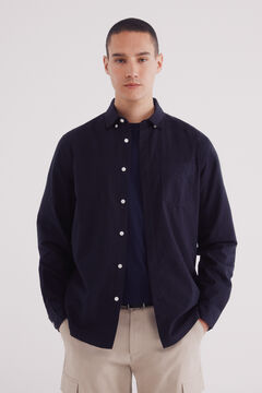 Springfield Camisa seersucker marino