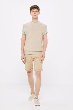 Springfield Bermuda vaquera 5 bolsillos slim lavada beige