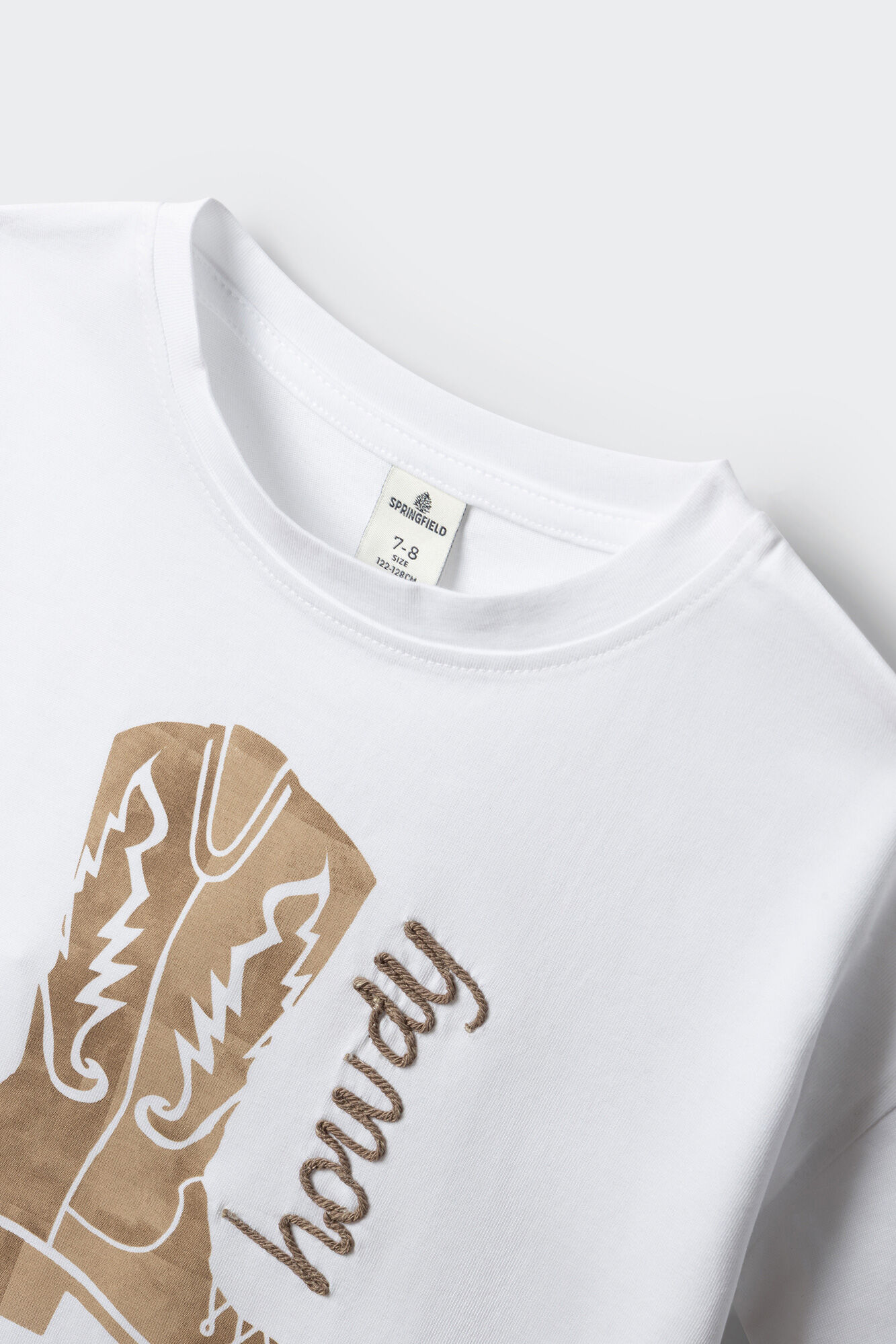Springfield Kids Playera manga corta cowboy para ni&ntilde;a natural