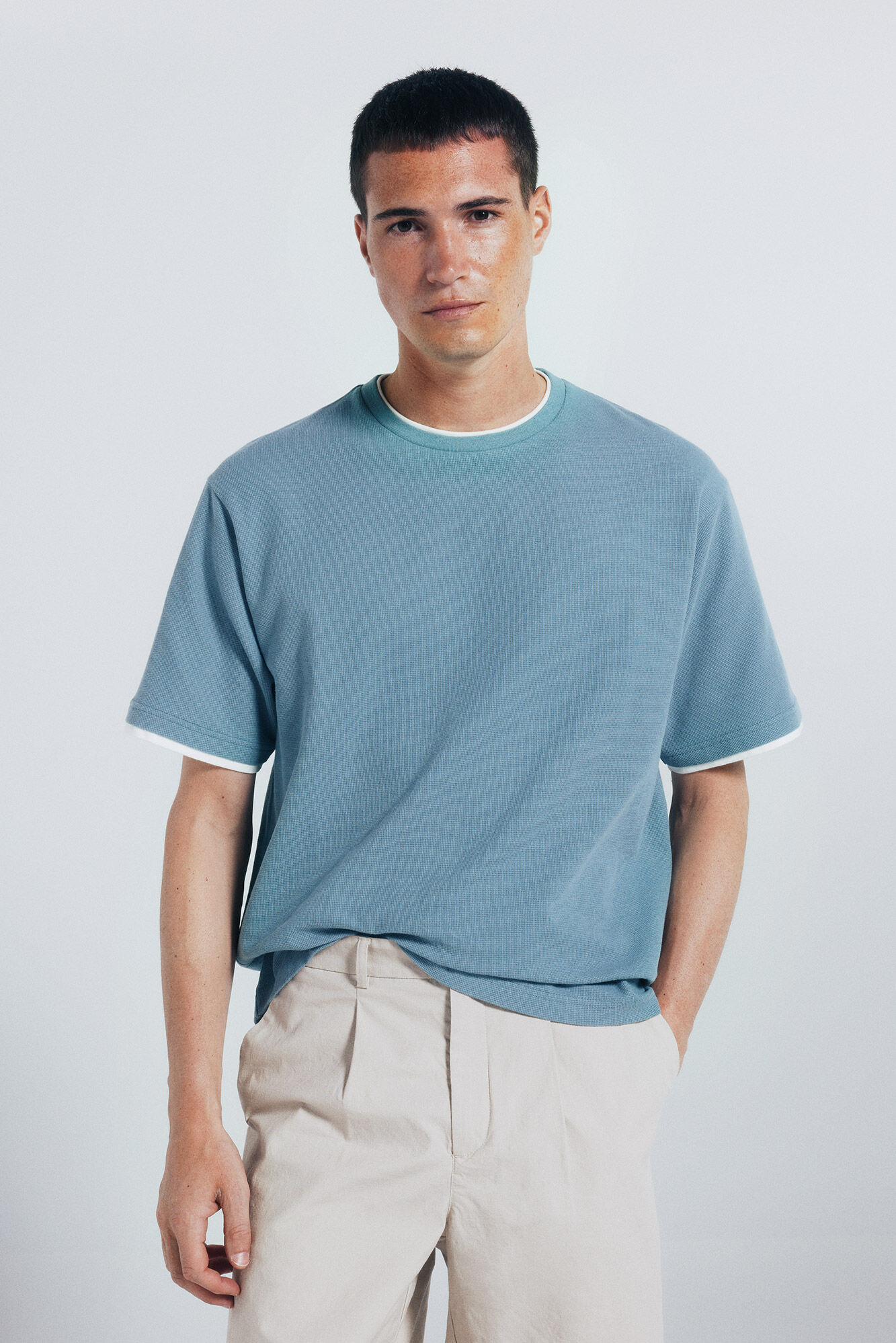 Springfield Camiseta doble mini waffle