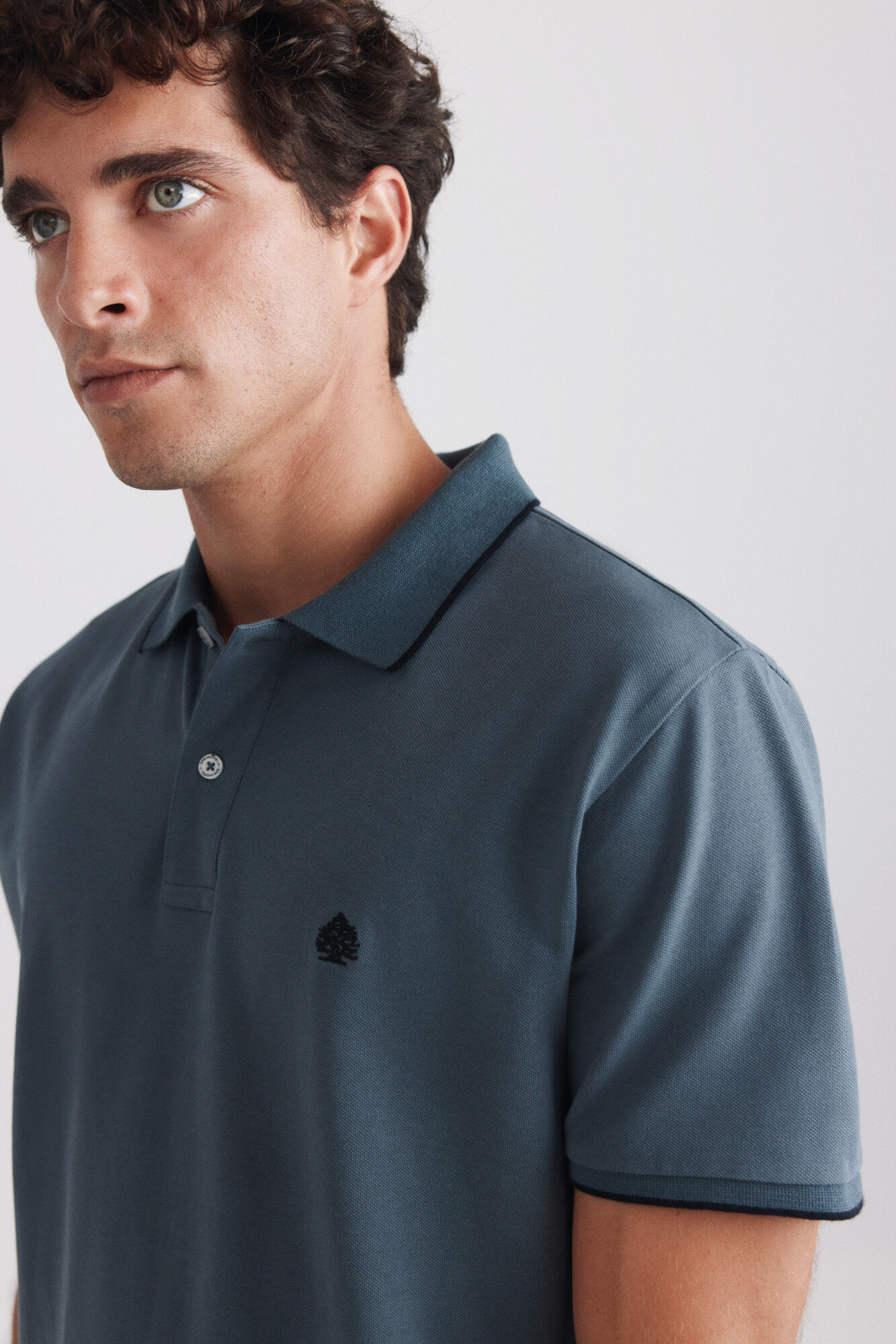 Springfield Polo de piqu&eacute; con contrastes slim fit azul