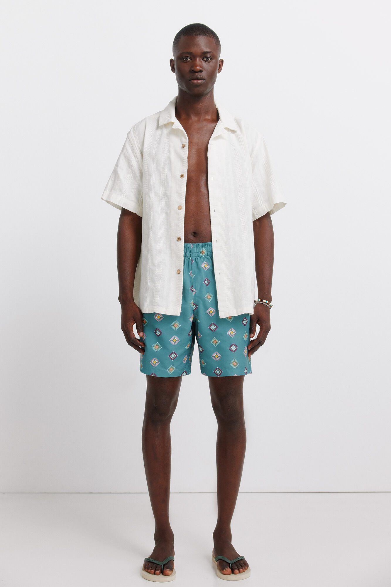 Springfield Traje de ba&ntilde;o estampado &eacute;tnico azul