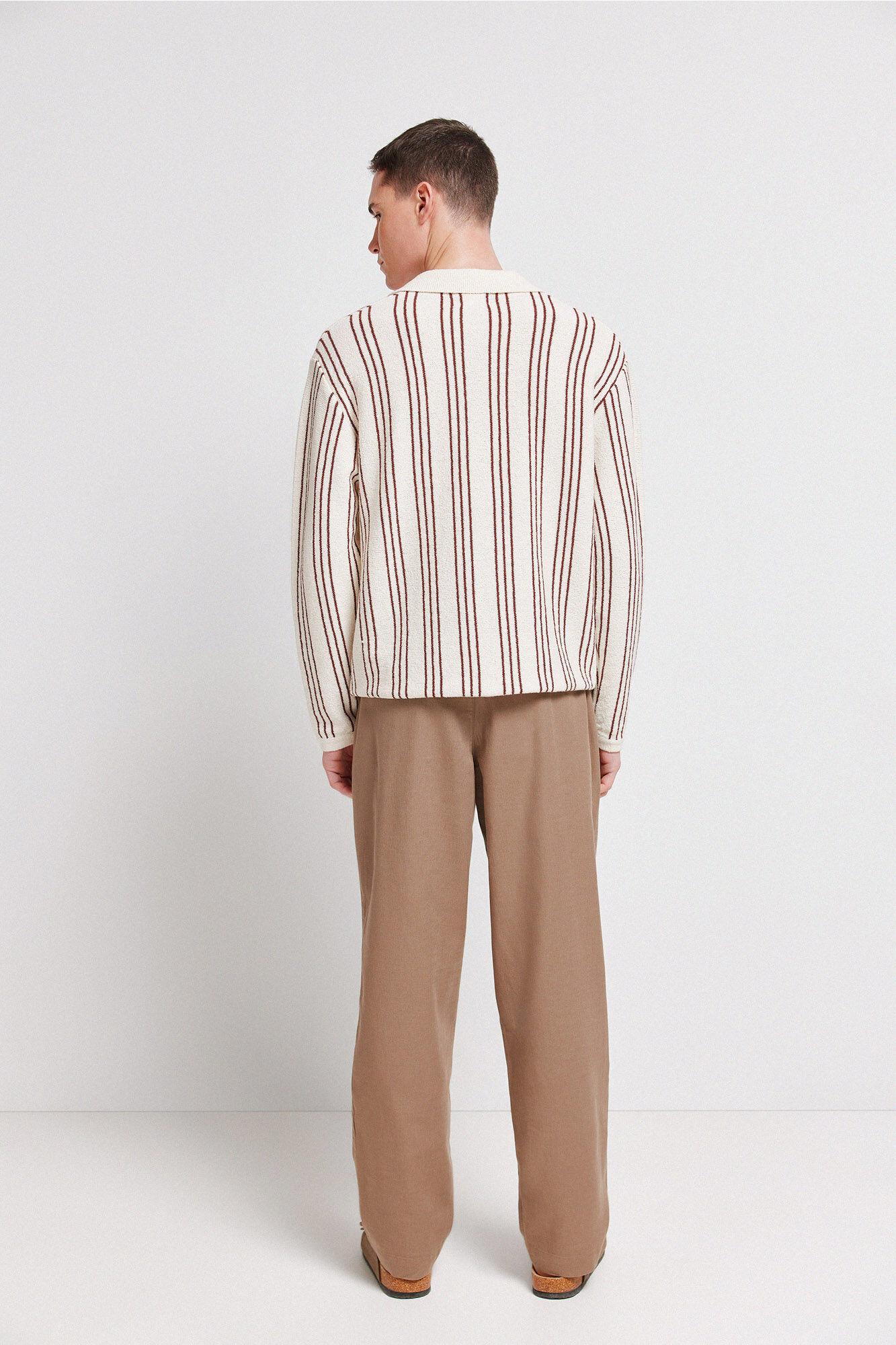 Springfield Pantal&oacute;n dobby corte recto caf&eacute;