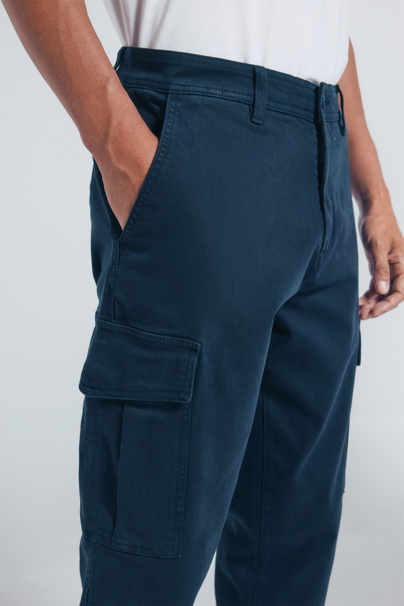 Springfield Pantal&oacute;n cargo casual de corte entallado azul