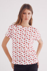 Springfield Playera manga vuelta trabilla estampada rojo