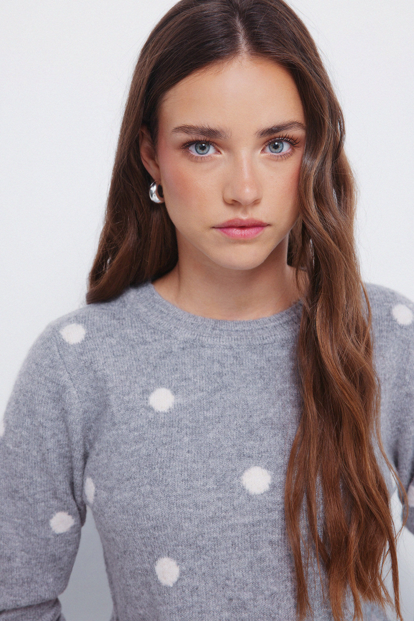 Springfield Jersey de puntos con intarsia gris