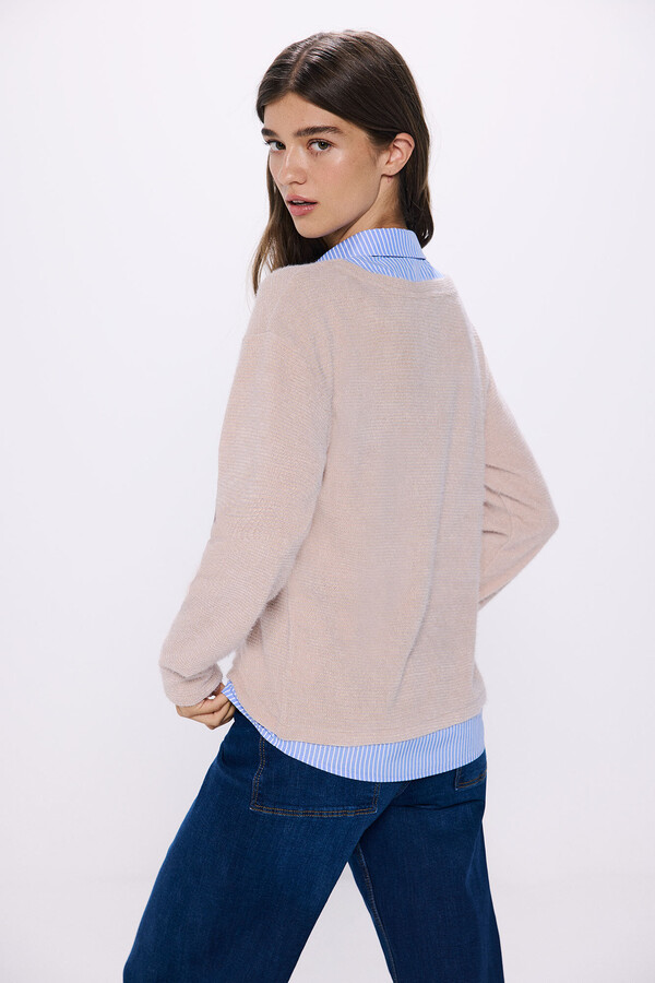 Springfield Playera chenilla combinada café