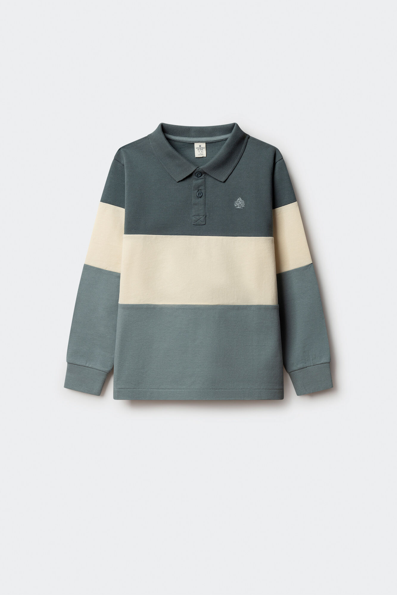 Springfield Kids Polo manga larga color block ni&ntilde;o azul