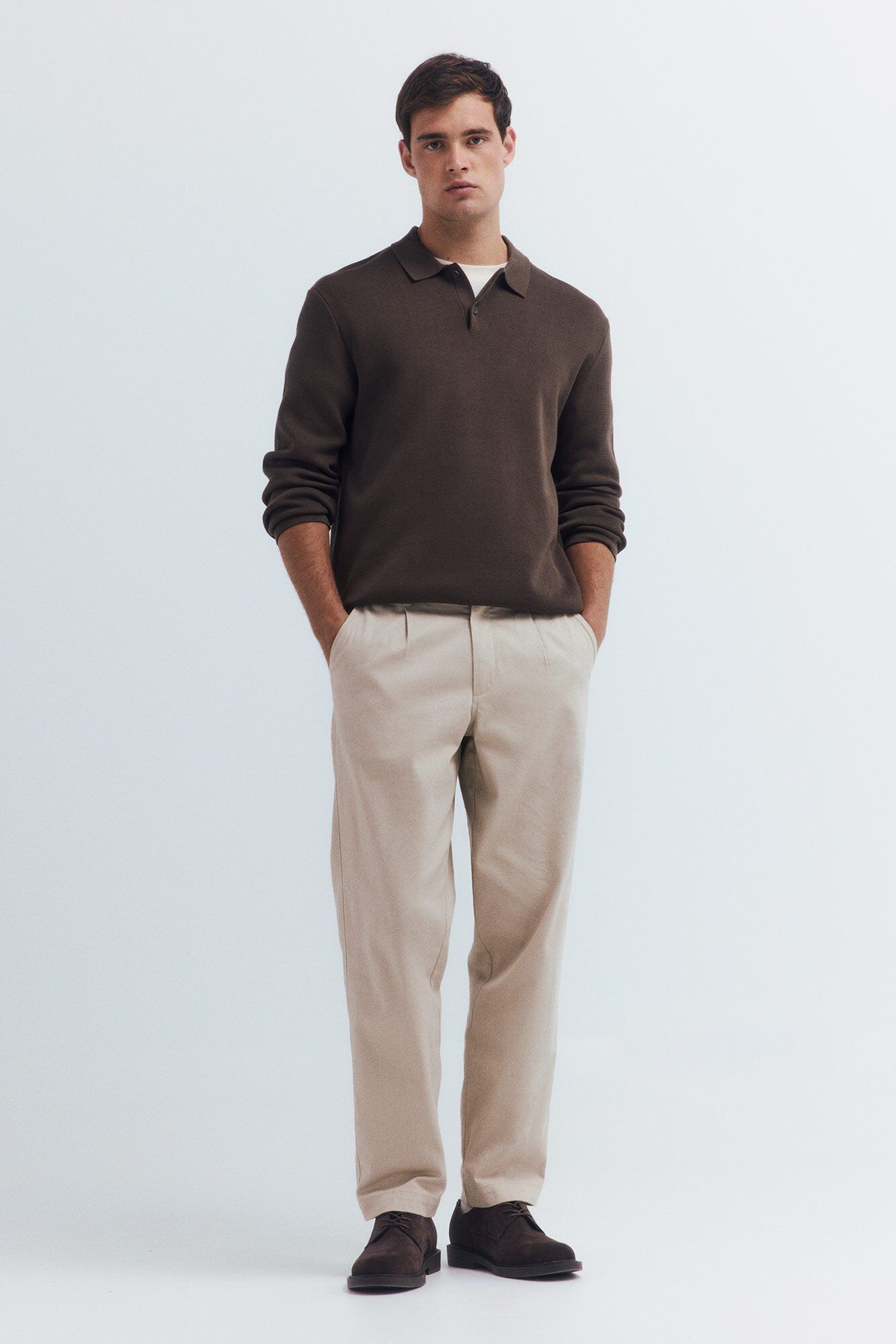 Springfield Jersey de cuello polo con botones estampado