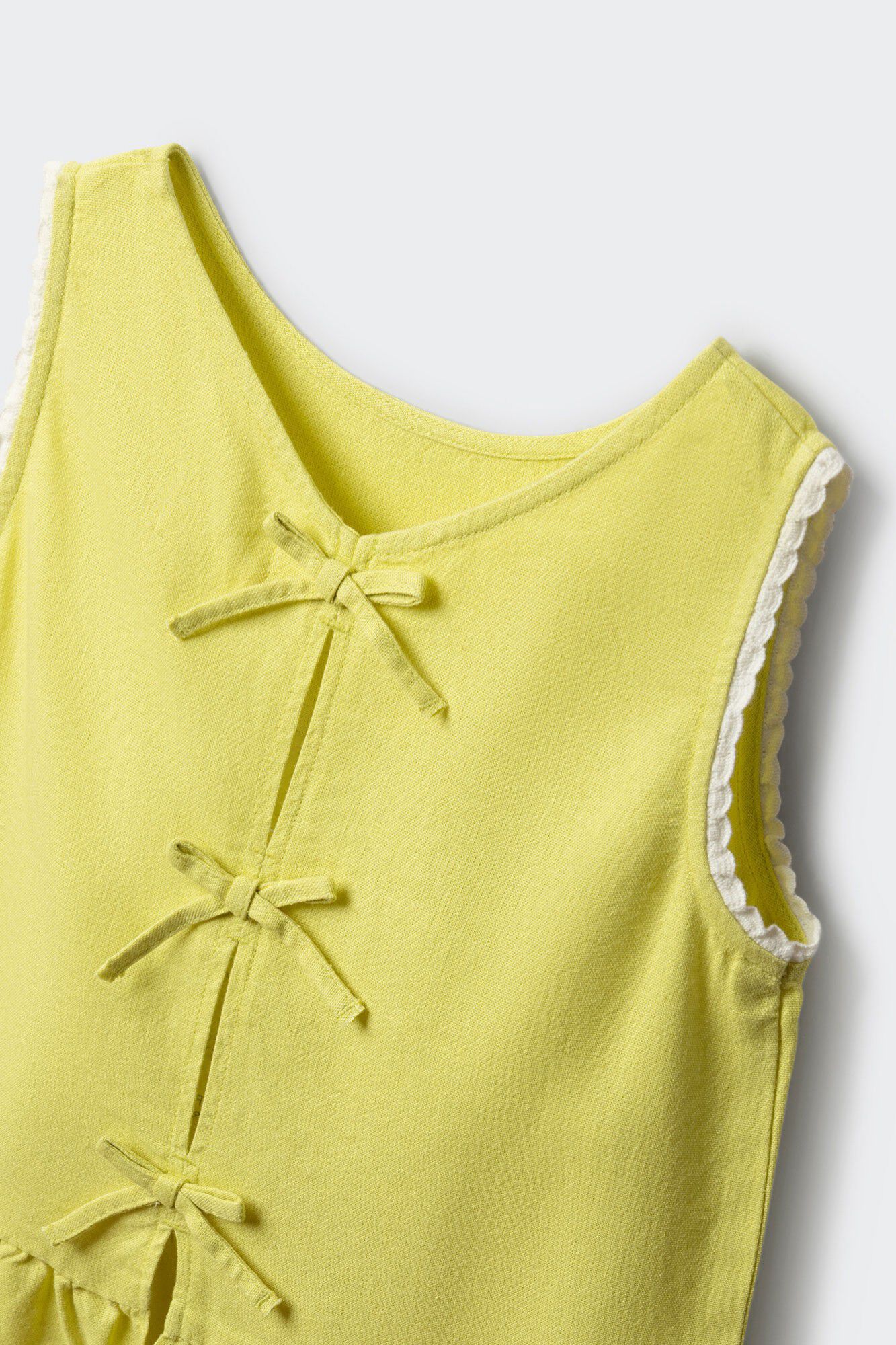 Springfield Kids Top de lino con lazos para ni&ntilde;a amarillo
