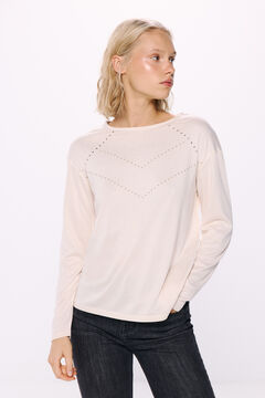 Springfield Playera tachuelas delantero beige