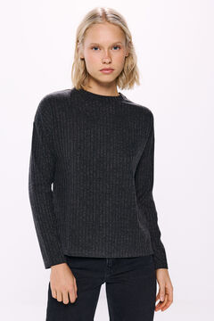 Springfield Playera estructura canalé gris