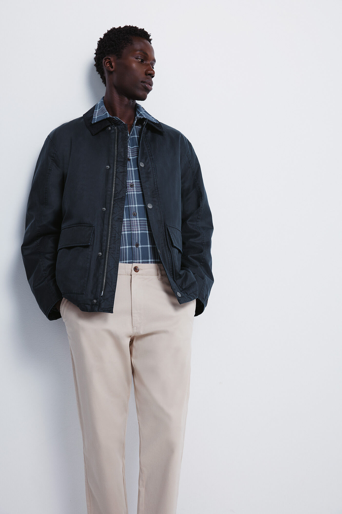 Springfield Pantalones chinos dobby de corte c&oacute;modo beige