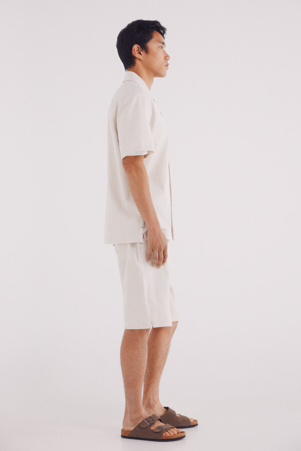 Springfield Bermudas seersucker relaxed fit beige