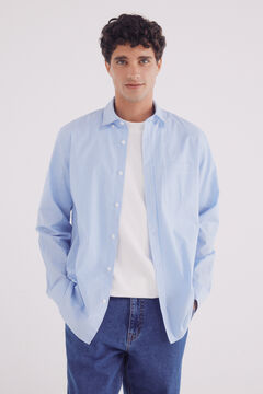 Springfield Camisa rayas popelín azul
