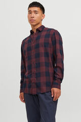 Jack & Jones Camisa slim a cuadros rojo
