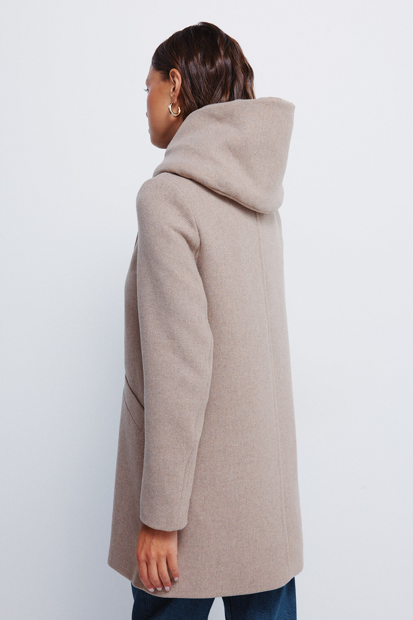 Springfield Abrigo botones capucha caf&eacute;