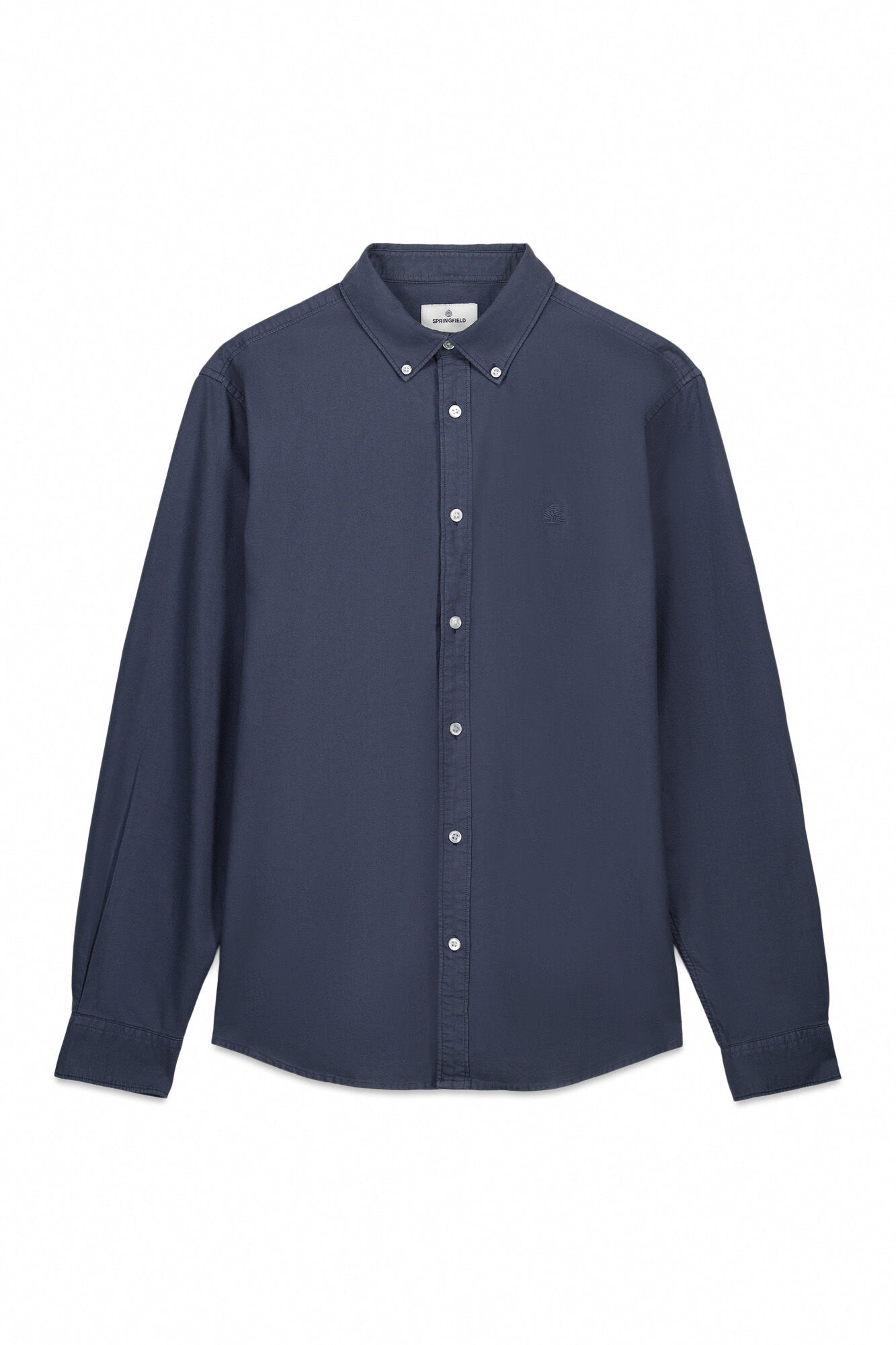 Springfield Camisa oxford te&ntilde;ida en prenda azul indigo