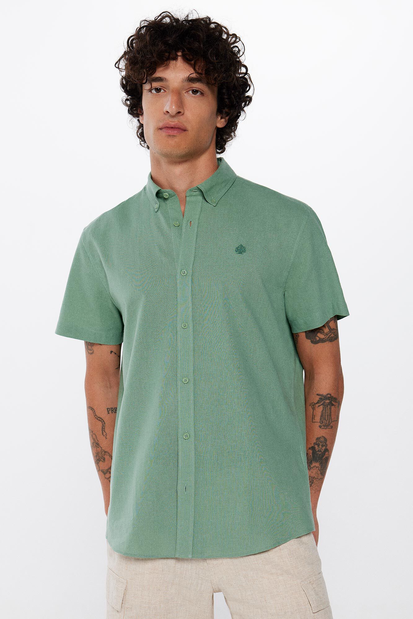 Camisa manga corta lino Camisas de hombre Springfield MX