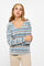 Springfield Camiseta Rayas Escote Pico azul claro