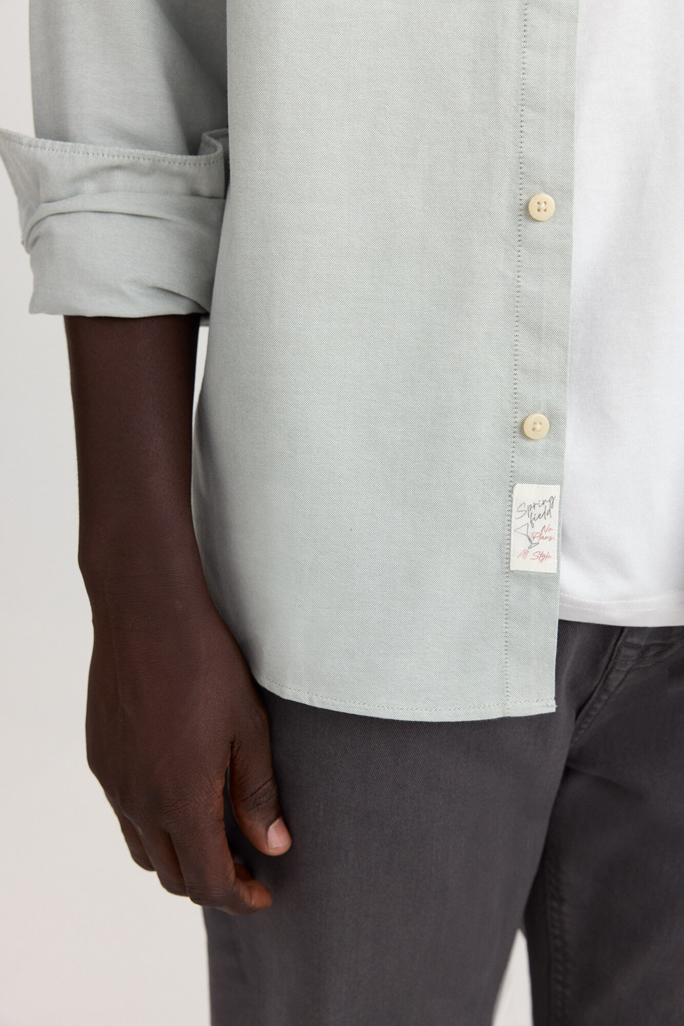 Springfield Camisa oxford ligera verde