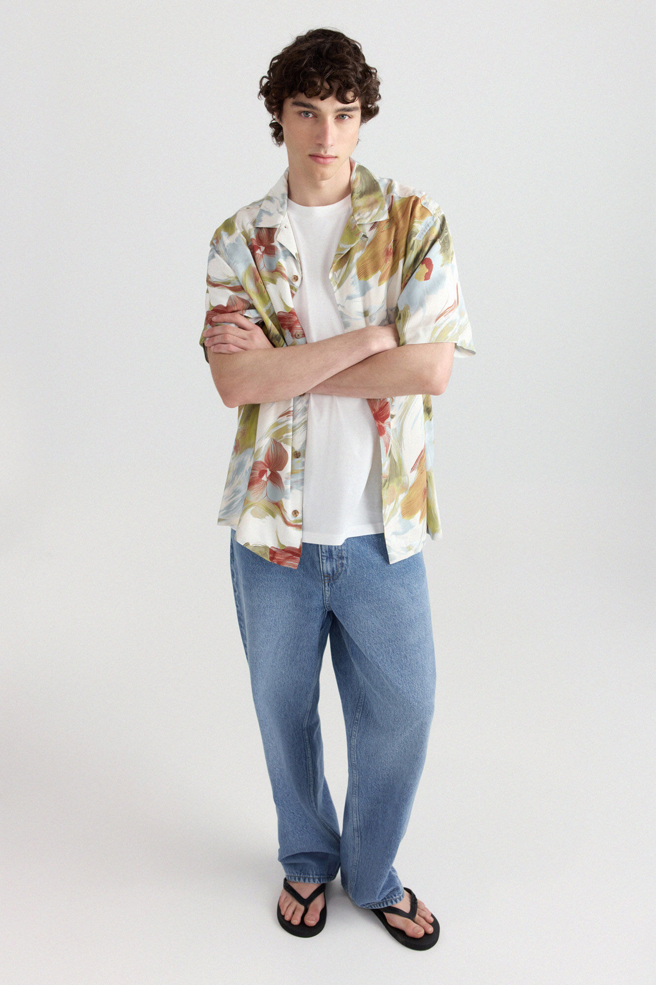 Springfield Camisa manga corta de viscosa estampada
